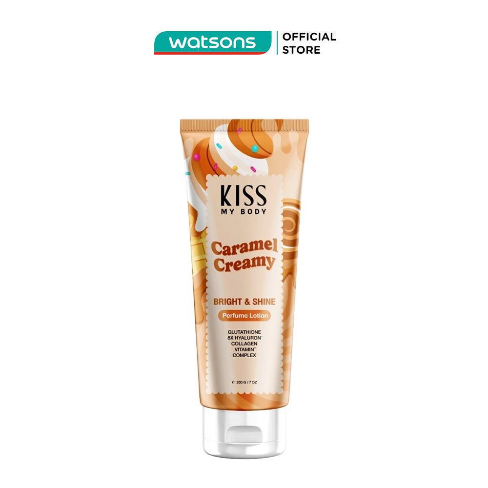 Dưỡng Thể Hương Nước Hoa Kiss My Body Bright &amp; Shine Perfume Lotion Caramel Creamy 200g