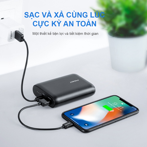 Sạc dự phòng Pisen Easy 5C 10000mAh (Type-C, 2A Smart) - Hàng chính hãng