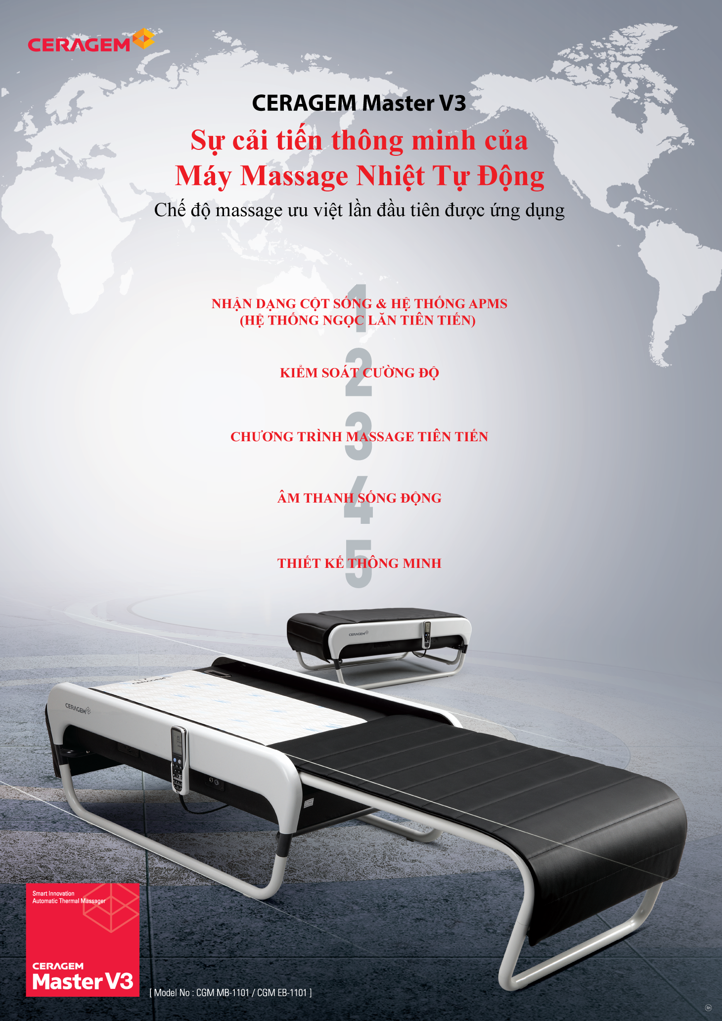 Giường mát xa/massage nhiệt Ceragem Master V3