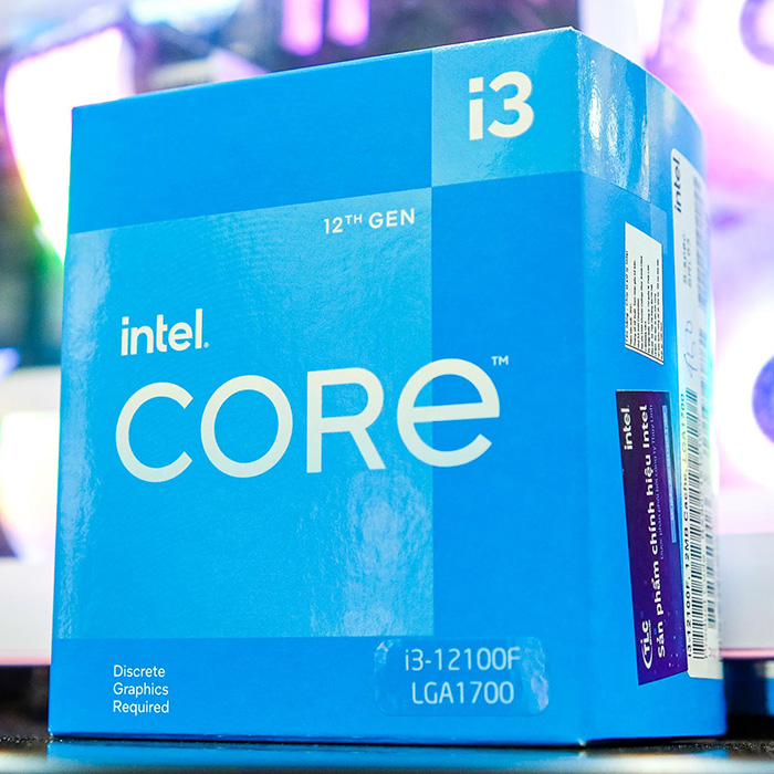 CPU Intel Core i3-12100F (3.3GHz turbo up to 4.3GHz, 4 nhân 8 luồng, 12MB Cache, 58W)- Socket Intel LGA 1700) - Hàng Chính Hãng