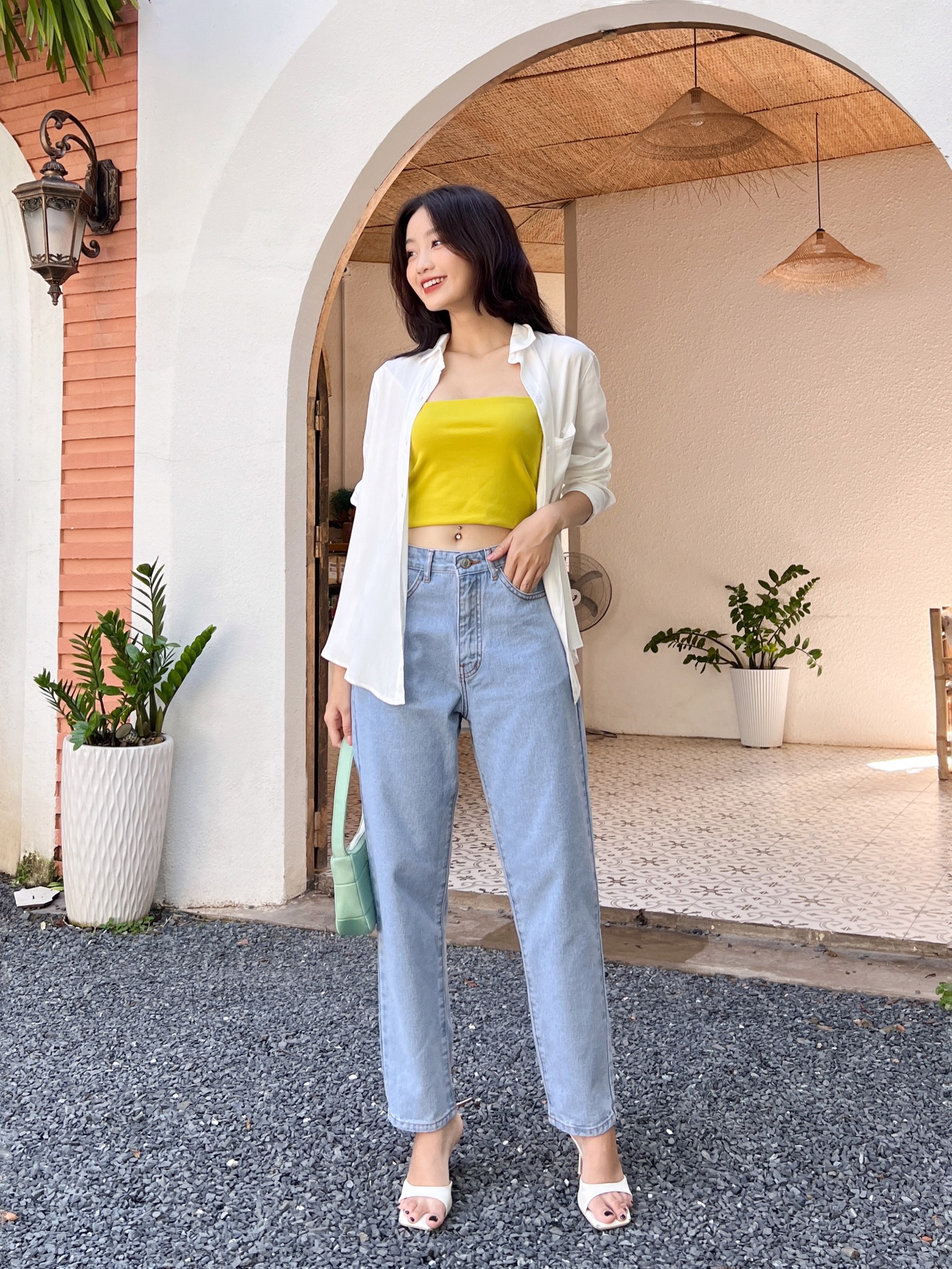 OLV - Quần High Waist Cropped Jeans