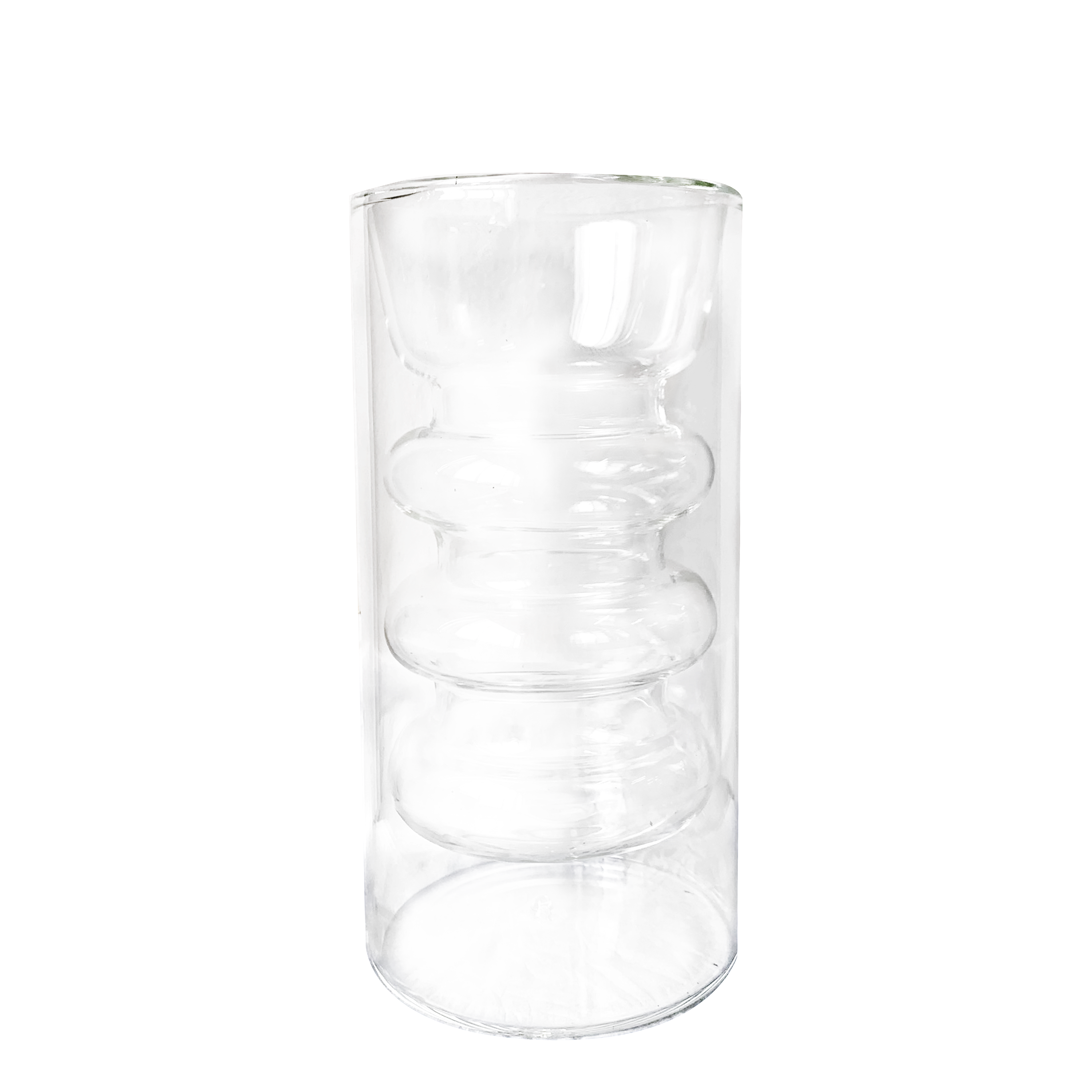 Ly Thủy Tinh Uống Nước 2 Lớp Cách Nhiệt Hình Gợn Sóng Độc Đáo 400ml