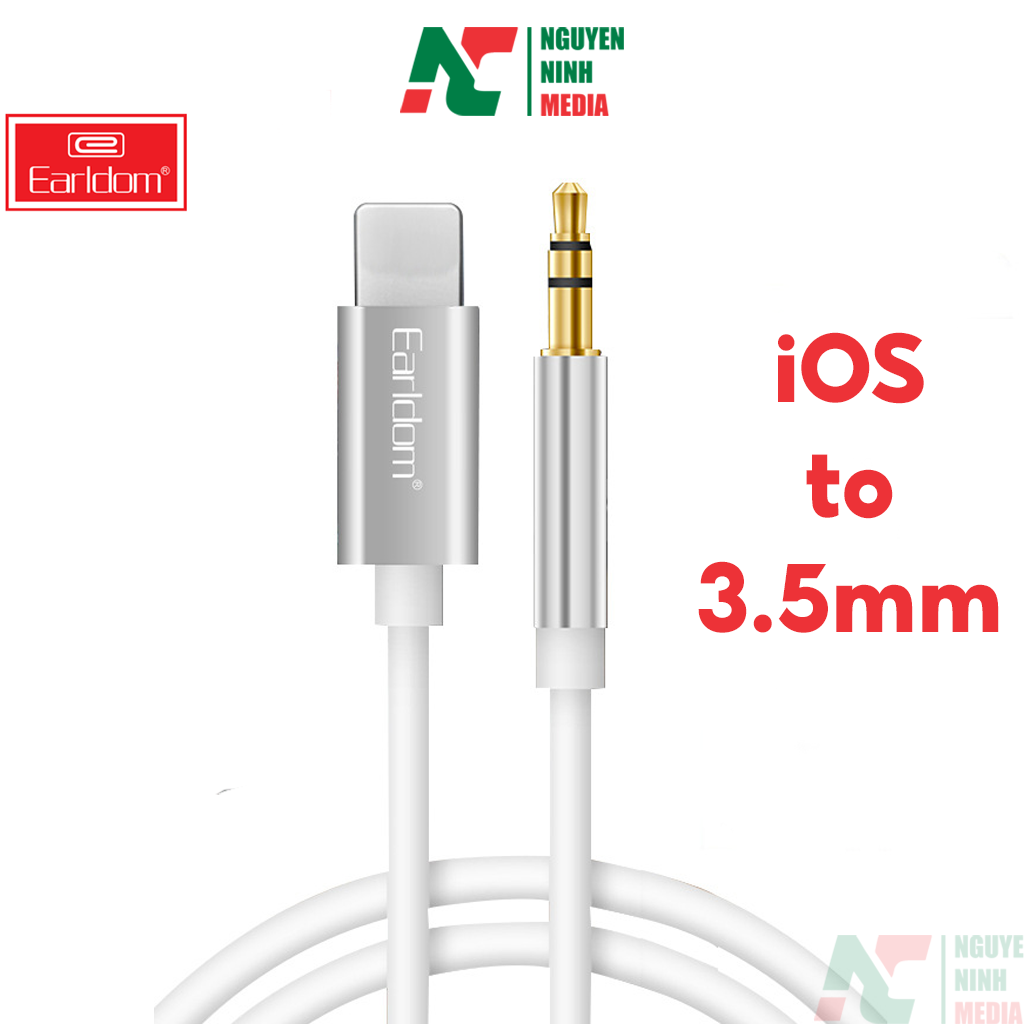 Cáp Chuyển Đổi iOS Sang 3.5mm Earldom AUX22 (AUX-22) - Hàng Chính Hãng