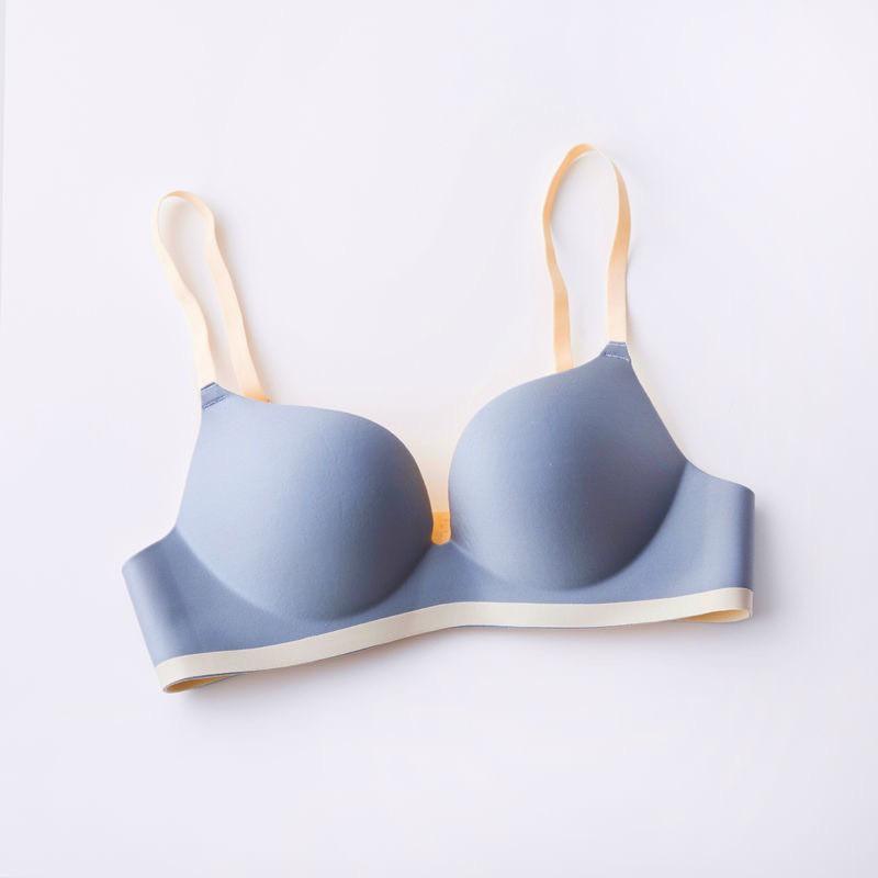 Áo Lót Su Đúc Không Gọng Đệm Dày Nâng Ngực Kẻ Viền Tông Màu Pink Lady