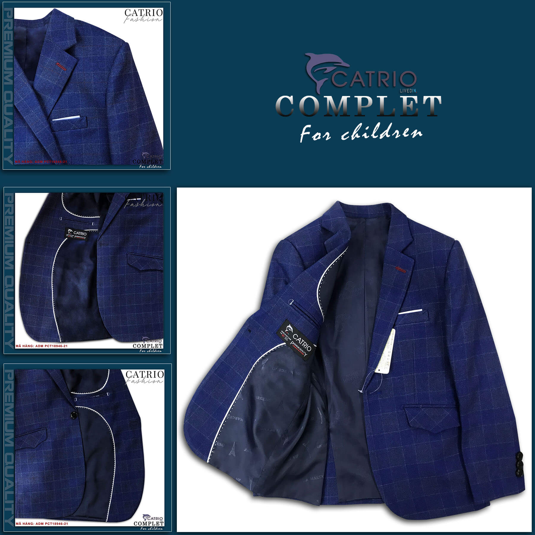 ÁO VEST BÉ TRAI CATRIO 18946/21 LÀ ÁO ĐỜ MI TRẺ EM từ 8 tuổi đến 12 tuổi phù hợp ngày lễ tết, tiệc cưới thuộc BST quần áo complet veston trẻ em CATRIO mùa thu đông 2021