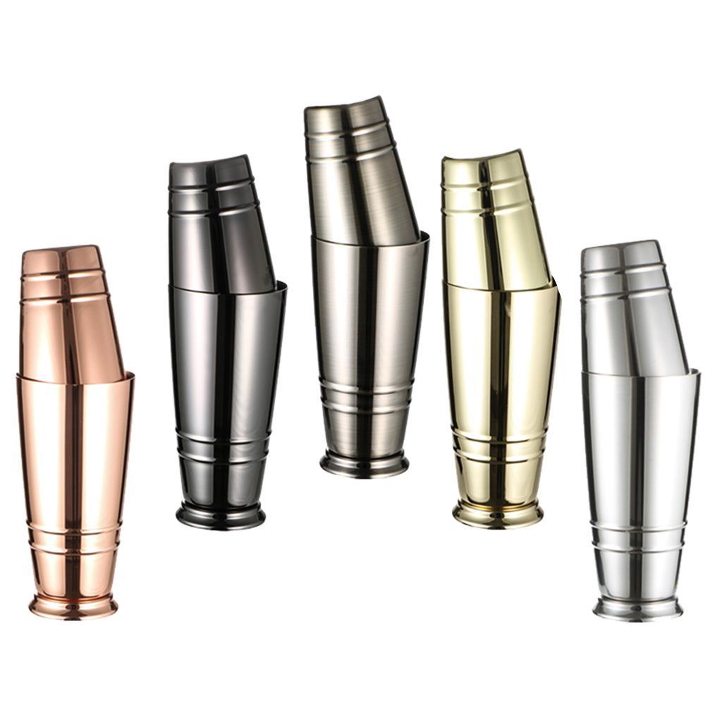 Cocktail Shaker Set Two-Piece Pro Boston Shaker Martini Drink Shaker Silvery