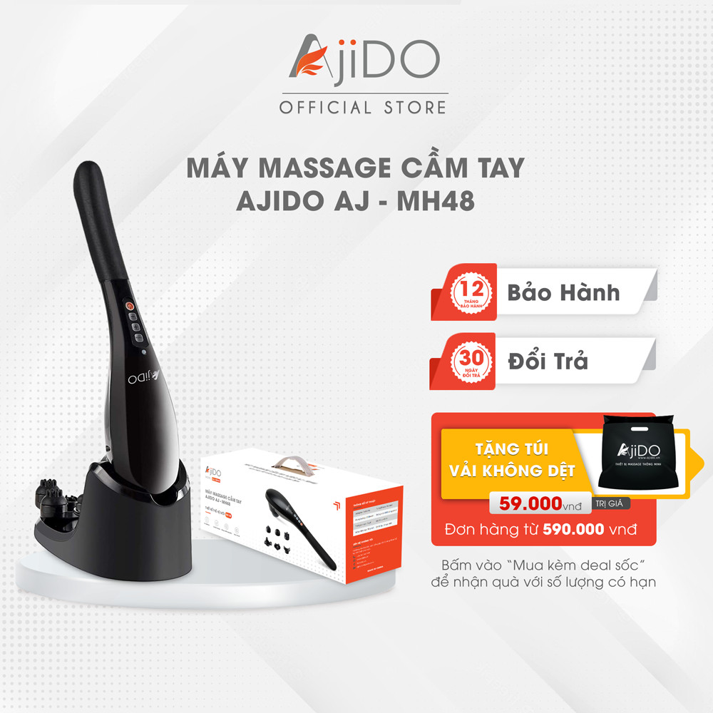 Máy Massage Cầm Tay Không Dây AJIDO AJ - MH48 6 Đầu Mát Xa Chuyên Sâu Toàn Thân, Lưng, Tay, Chân, Cổ Vai Gáy