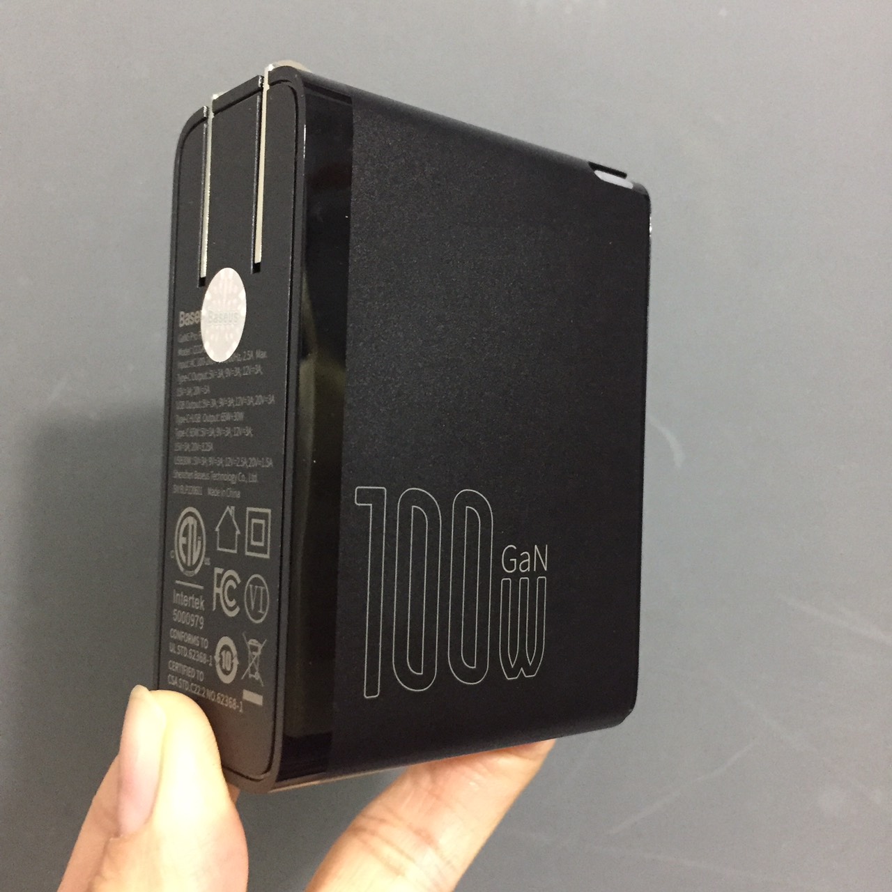 Bộ sạc nhanh 100W 2 cổng C+U chân xếp Baseus GaN5 Pro CCGAN100S5 _ Hàng chính hãng