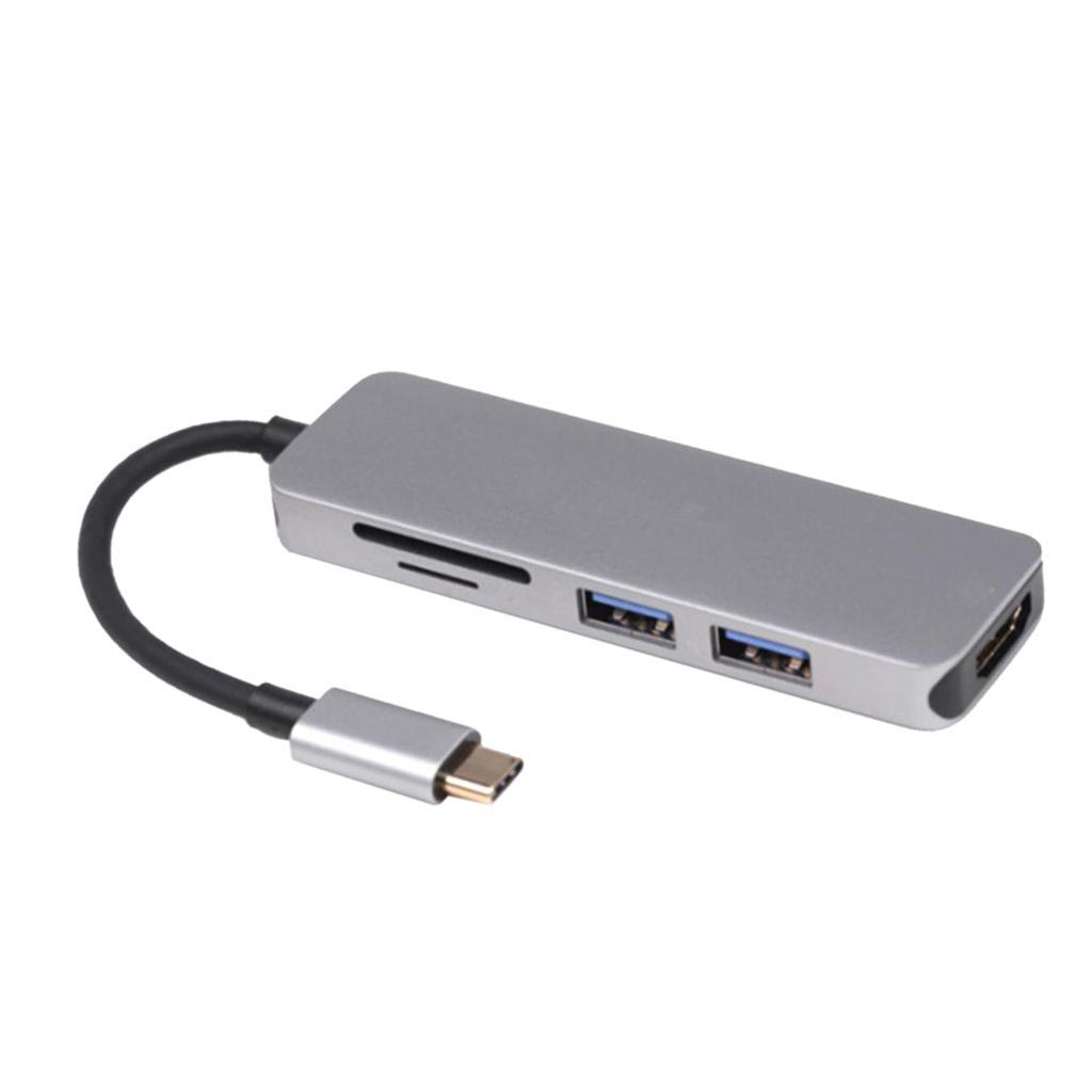 5 In 1 USB-C Hub Type-c To HDMI USB 3.0 SD TF Card Adapter For Macbook