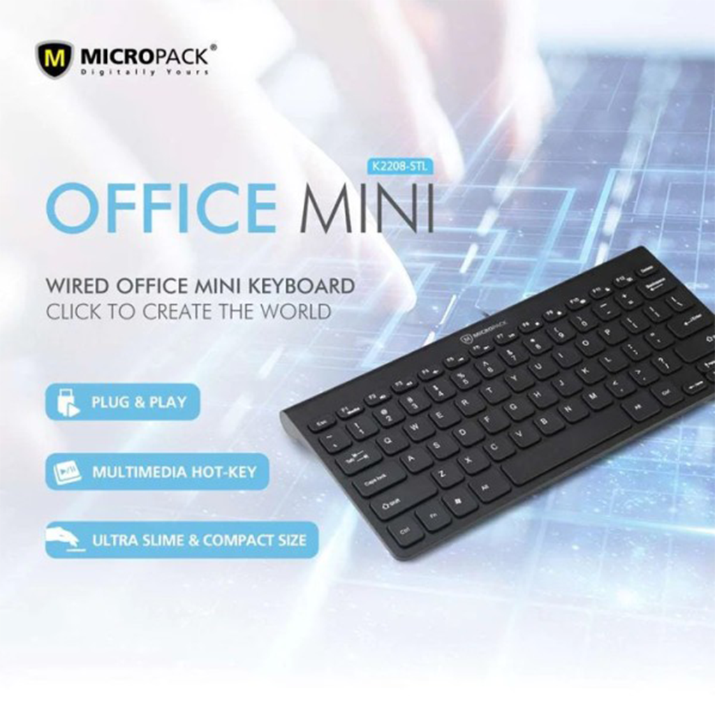 Bàn phím có dây MicroPack OFFICE MINI K2208STL - Hàng Chính Hãng