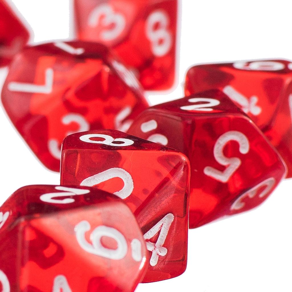 20 Pieces D10 Polyhedral Dice for Dungeons and Dragons Games Red+Blue
