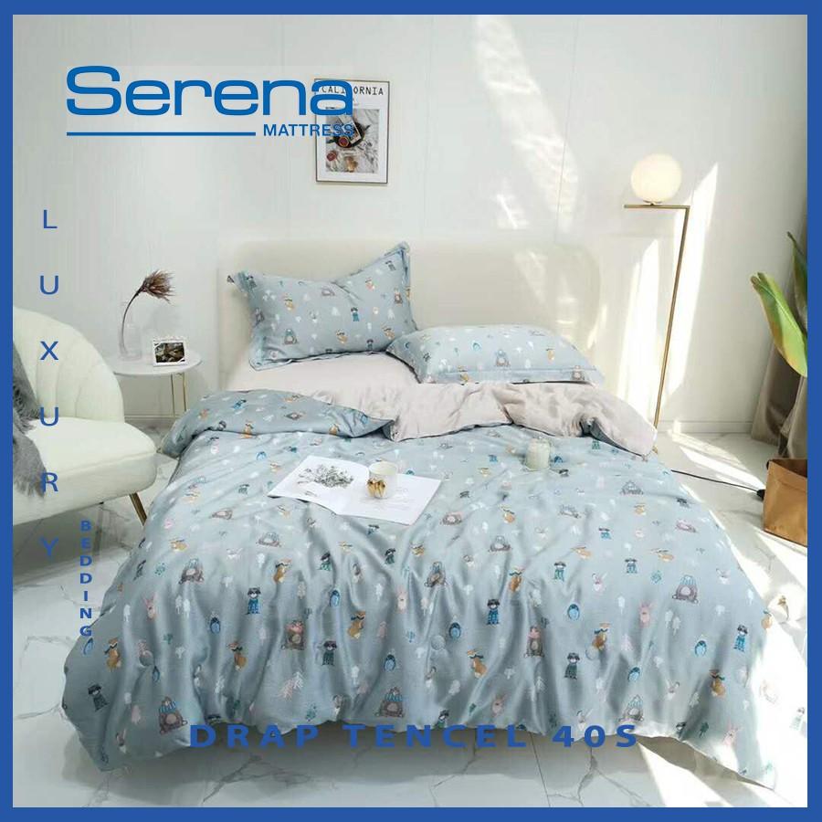 Bộ chăn ga gối Drap Tencel 40s Serena Cao Cấp Phong Cách Hàn Quốc 5 món chăn ga gối chần bông – Hệ Thống Nệm