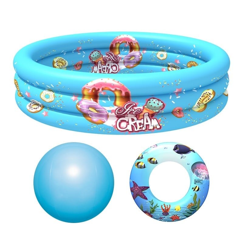 Bể bơi mini 3 tầng cho bé trai và bé gái 3 chi tiết kích thước đường kính 1,32m cho các bé thoải mái chơi đùa mùa hè