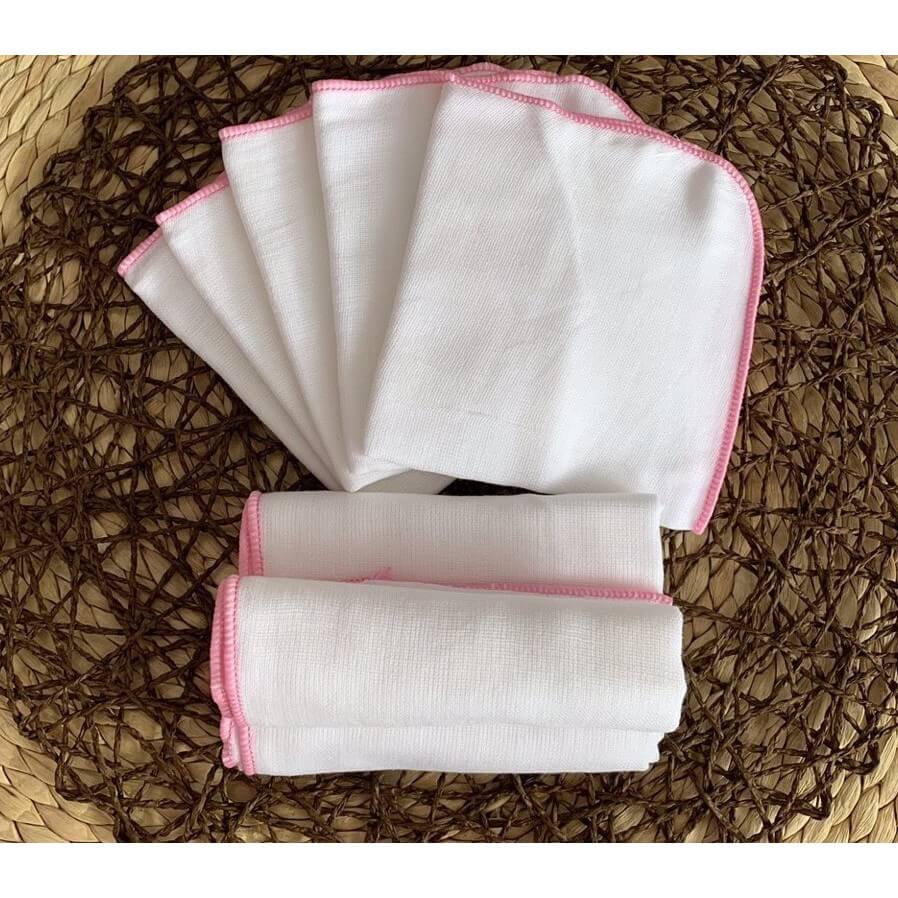 Set 10 khăn xô rửa mặt siêu mềm, khăn xô trắng rửa mặt xuất Nhật nhiều mẫu