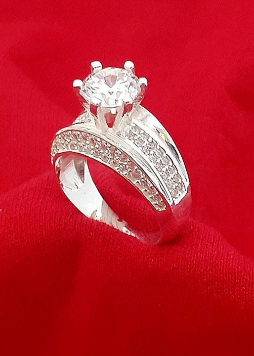 Nhẫn nữ Bạc Quang Thản, nhẫn nữ ổ cao gắn đá kim cương nhân tạo size7ly chất liệu bạc thật phong cách thời trang có thể chỉnh size tay yêu cầu, thích hợp đeo thời trang, làm quà tặng – QTNU15