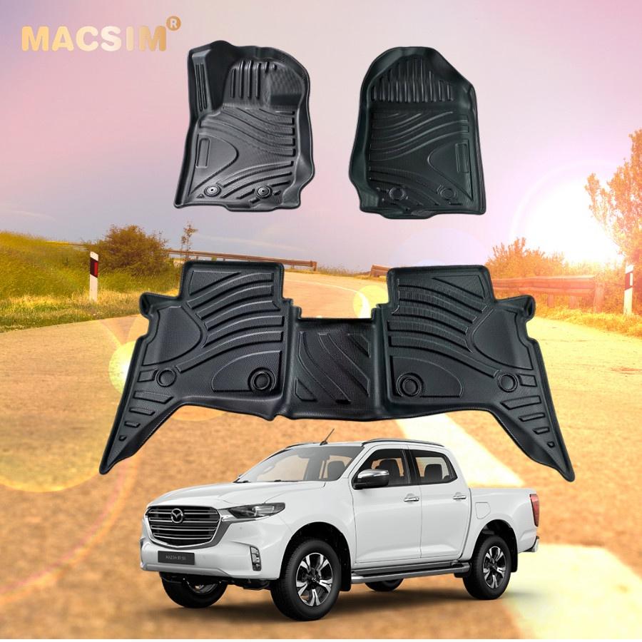 Thảm lót sàn xe ô tô Mazda Bt50 2013-2019 Nhãn hiệu Macsim chất liệu nhựa TPE đúc khuôn cao cấp - màu đen
