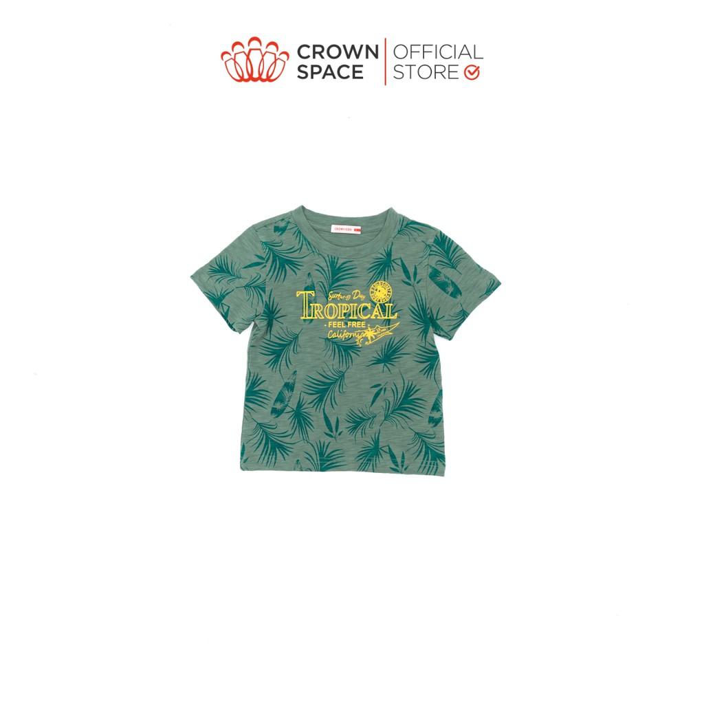 Áo Phông Tropical Cho Bé Trai Crown Kids Fashion CKBS2110803 TShirt Vải Cotton Thoáng Mát Từ Size 2-9