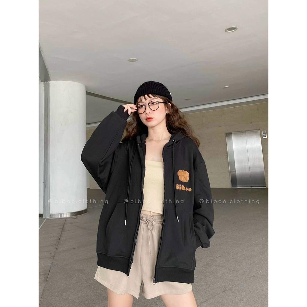 Áo khoác nỉ thêu form nam nữ, nón 2 lớp nhiều màu