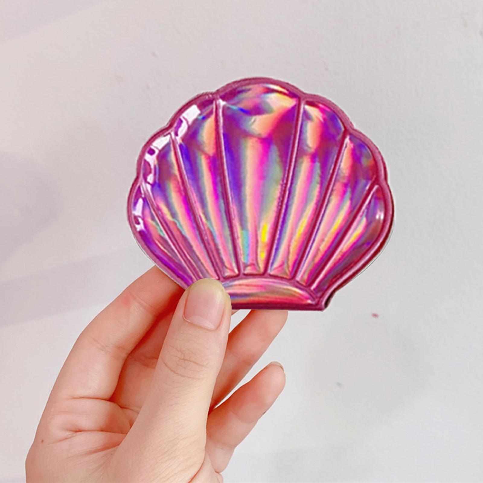 Makeup Mirror Cosmetic Double-Sided Shell Shape Handheld Mirror for Teen Girls Woman