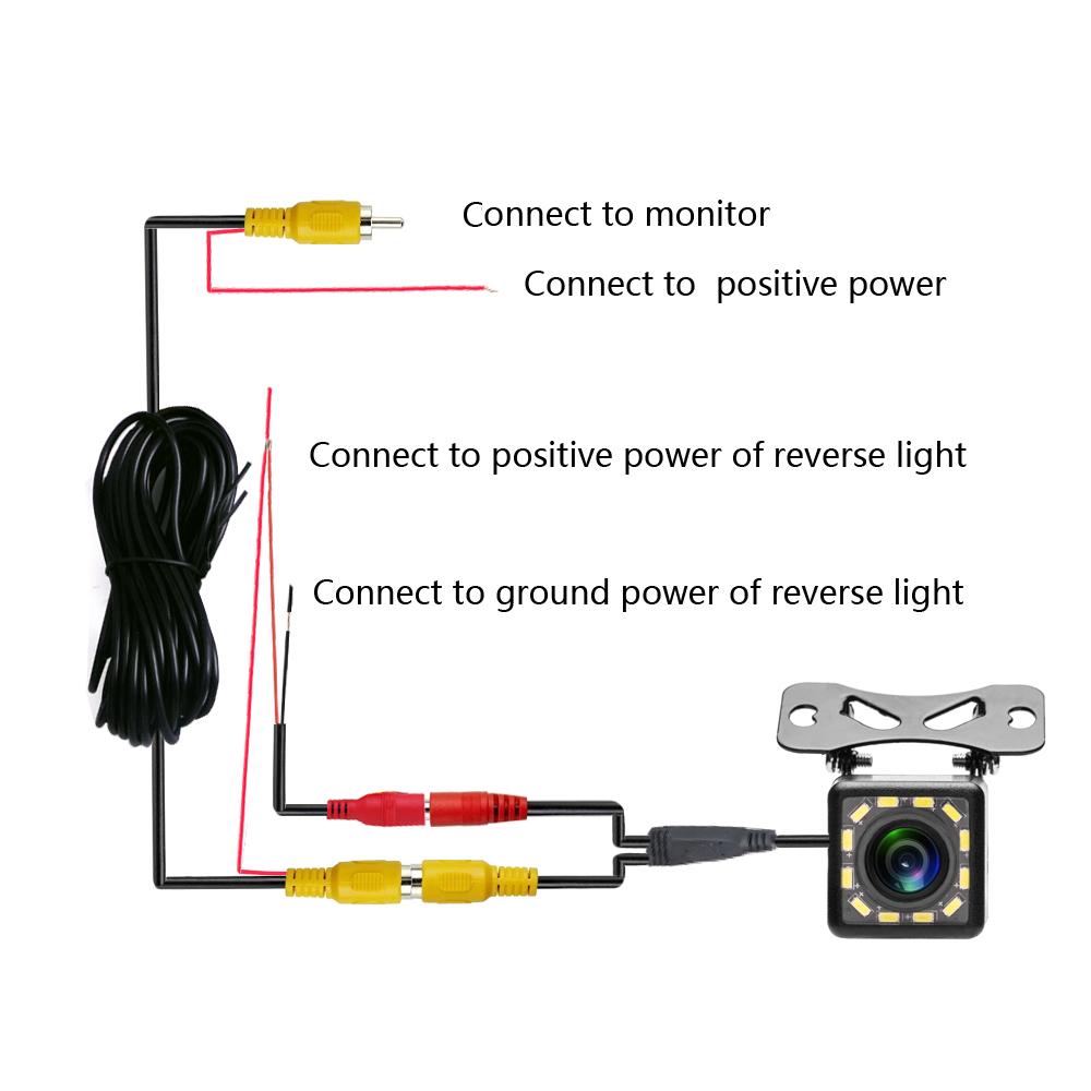 Camera Lùi Dành Cho Ô Tô Chống Nước 12 LED Cao Cấp AZONE