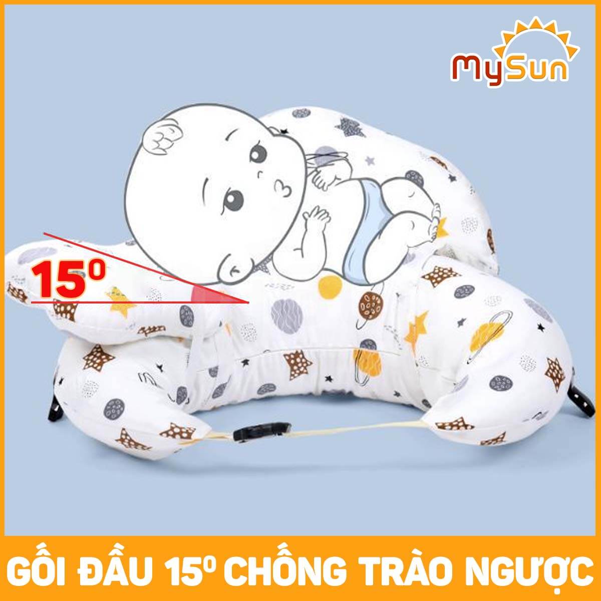 Đệm gối chữ C chống trào ngược dạ dày cho trẻ sơ sinh nằm ngủ, bé con bú, tựa lưng cho bà bầu