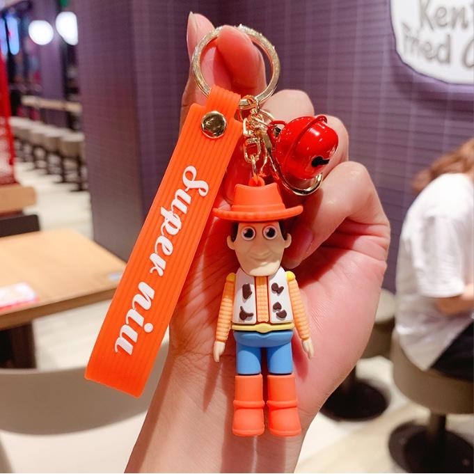 Móc khóa Phim hoạt hình Toy Story có chuông PVC loại tốt