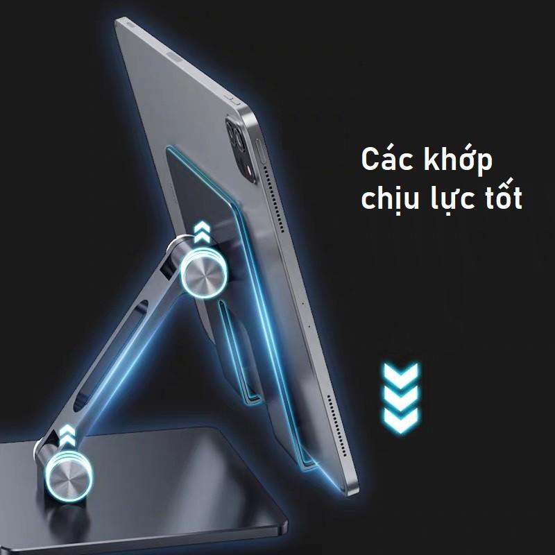 Giá đỡ cho điện thoại và máy tính bảng, chất liệu bằng hợp kim nhôm chắc chắn.