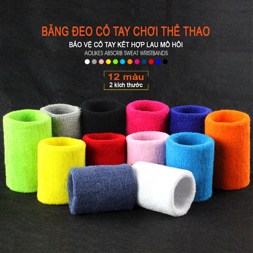 Băng Cổ tay Thấm Hút Mồ Hôi - Bảo Vệ Cổ Tay Hỗ Trợ Tập Thể Thao