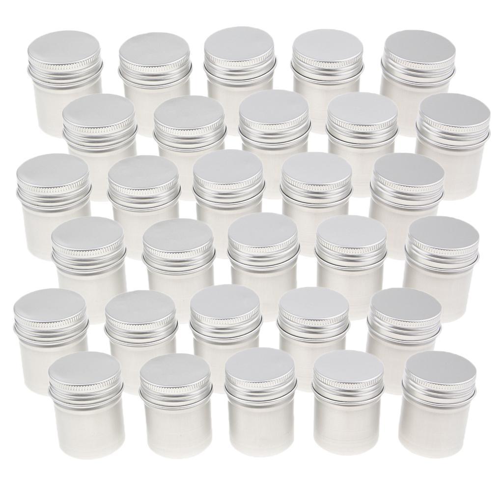30X 50ml Aluminum Screw Cap Can Tin Pot Jar Container Empty Storage Bottles