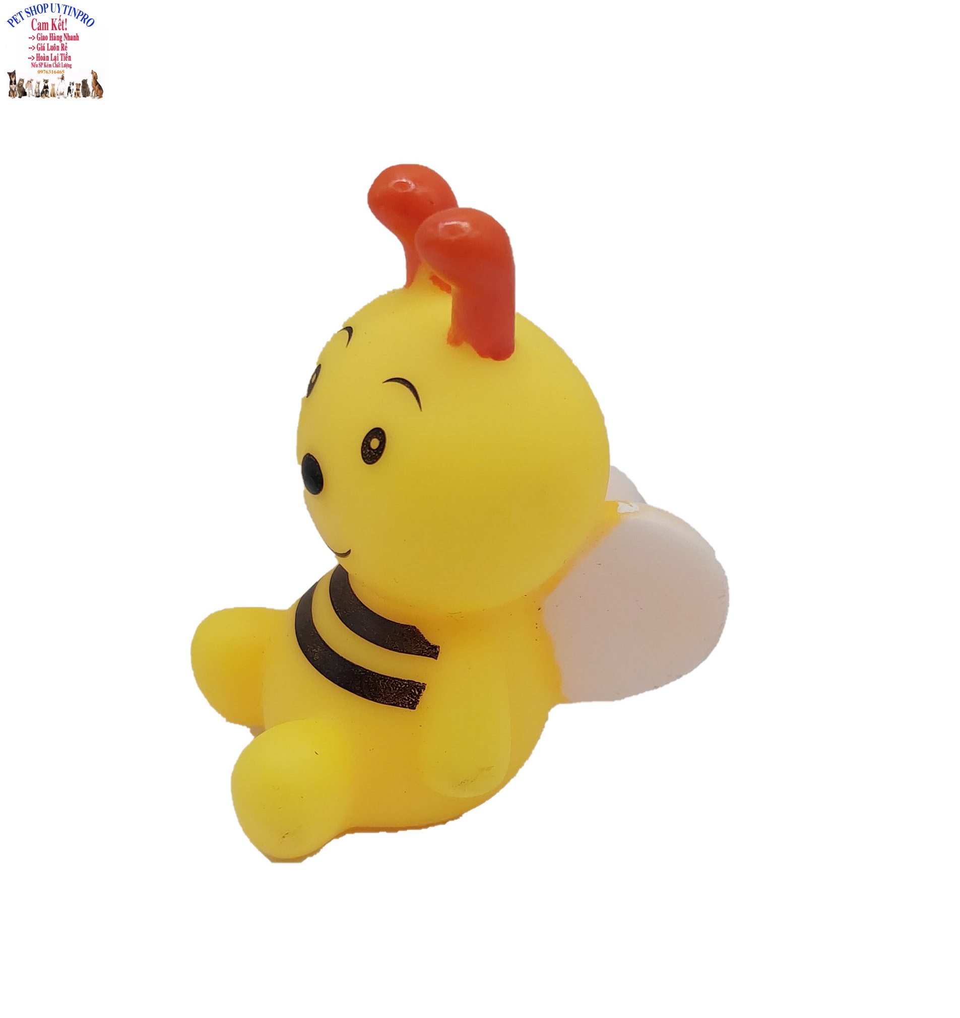 Đồ chơi cho Chó Hình ong vàng Cao 8cm Phát ra tiếng kêu Chất liệu nhựa dẻo, An toàn, Giúp thú cưng vui đùa, Sảng khoái