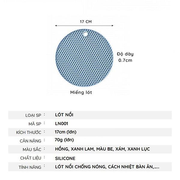 Miếng lót nồi Silicon chống nóng chịu nhiệt.