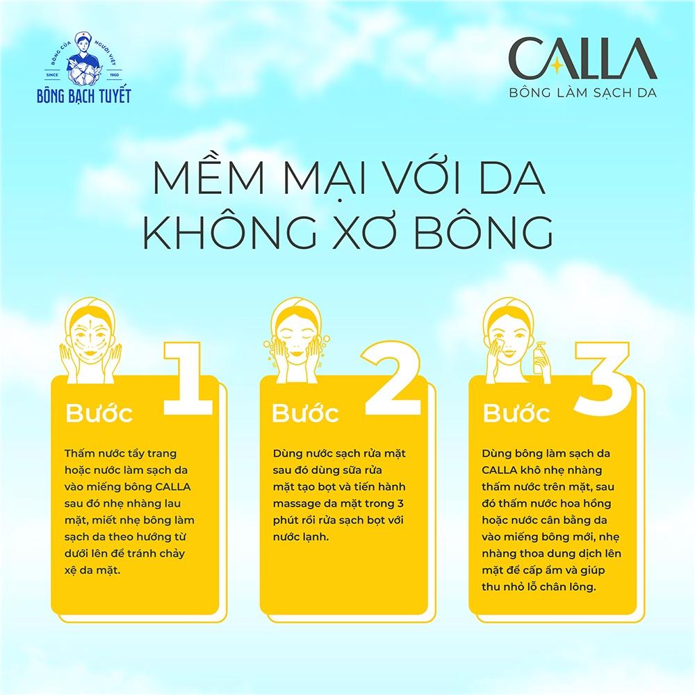 Bông tẩy trang làm sạch da Bạch Tuyết Calla Mềm Mịn 1Kg