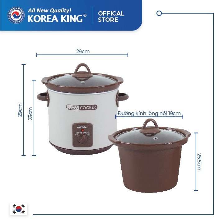 Nồi tiềm Korea King PSC-30GL (220 V/50Hz, 200 W, 3.0L ) - Hàng chính hãng