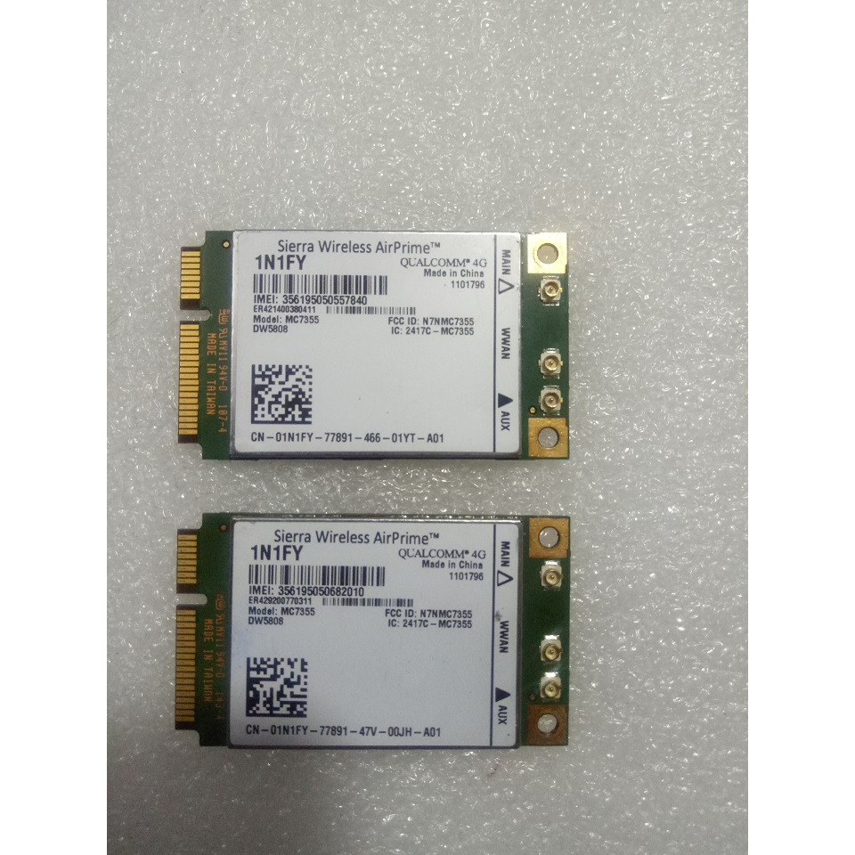Card wwan 4G Qualcomm 4G DW5808 - MC7355  dùng cho laptop Dell M4800, M6800,E6540, E5440,E7240, E7440, E6440 - Hàng nhập khẩu