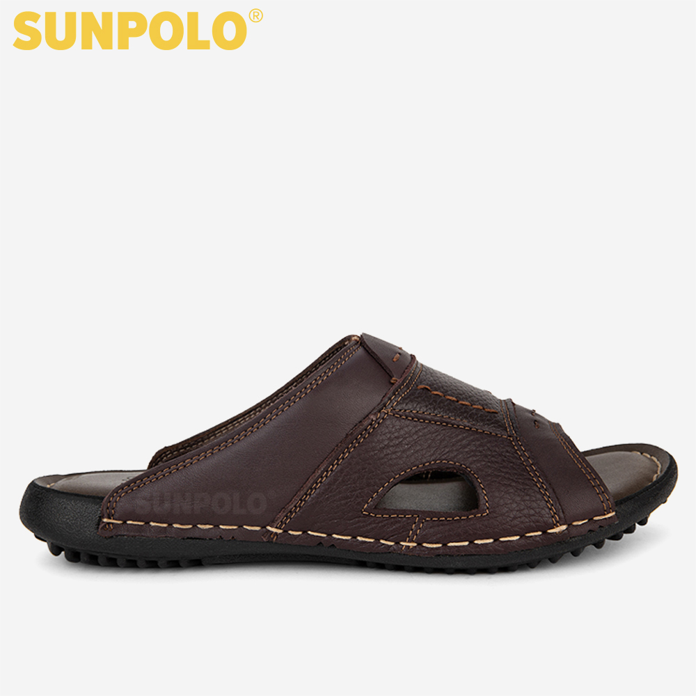 Dép Quai Ngang Da Bò SUNPOLO SQND31