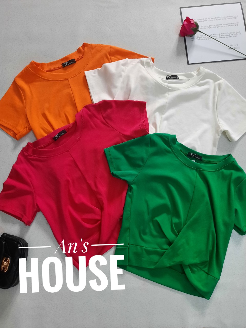 Áo xoắn eo croptop An's