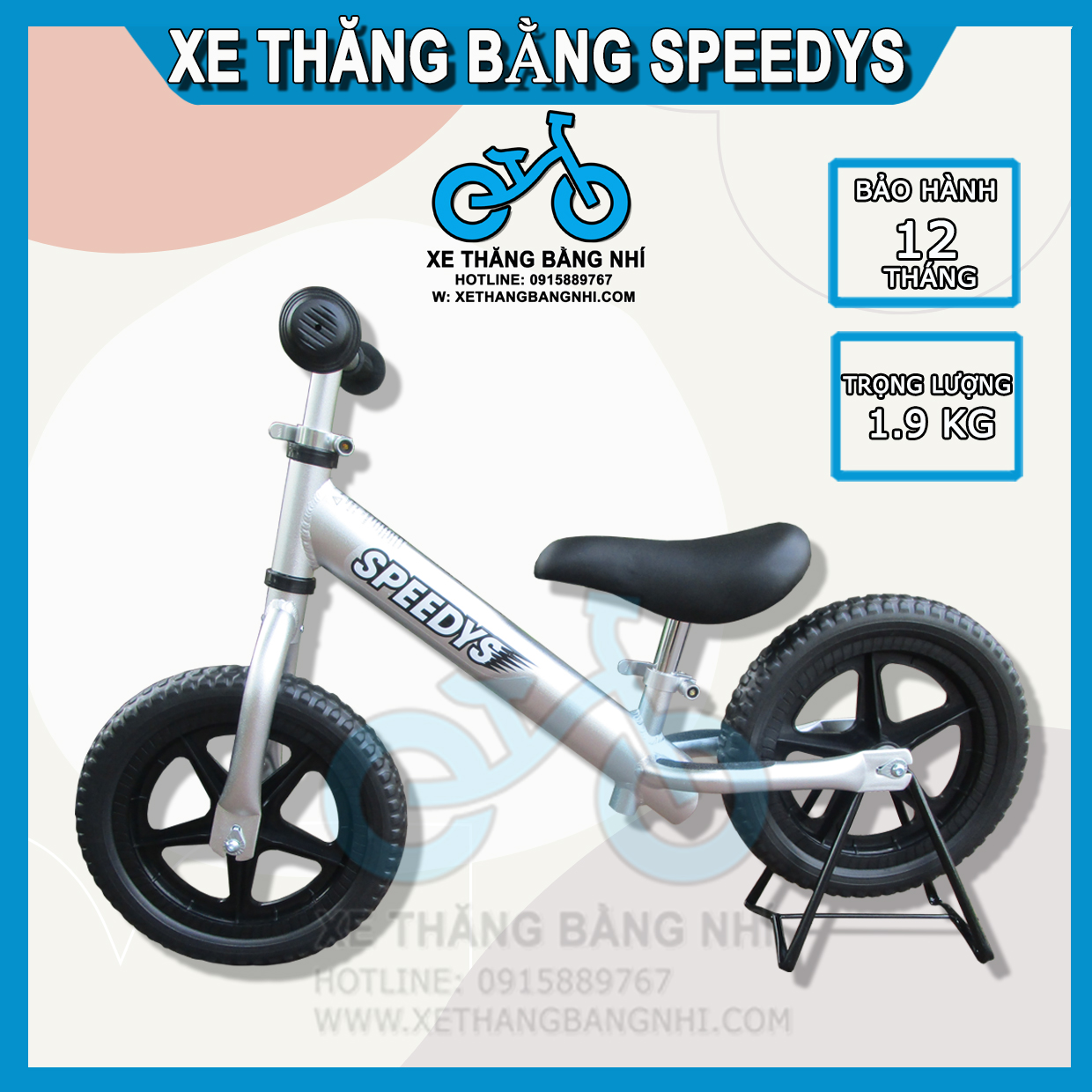 Xe thăng bằng SPEEDYS BẠC cho bé 1,5 tuổi đến 5 tuổi