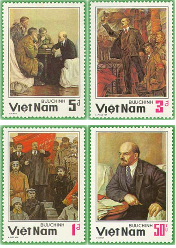 Tem sưu tầm Việt Nam Kỷ niệm 60 năm ngày mất V.I. Lenin 1984 ( 4 tem )