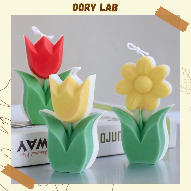 Nến Thơm Hoa Tulip Không Khói Thư Giãn, Phụ Kiện Decor, Quà Tặng Độc Đáo - Dory Lab