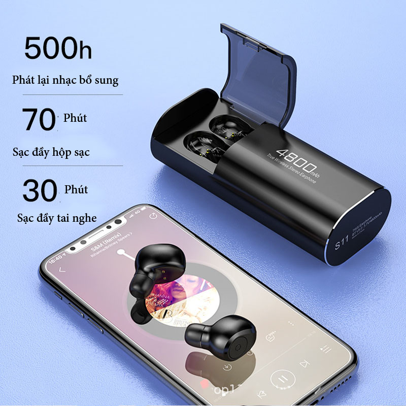 Tai nghe bluetooth FLOVEME S11 – Kiêm sạc dự phòng với pin khủng 4800mAh sử dụng liên tục tới 7h – Âm thanh HIFI chất lượng sống động - Hàng Chính Hãng