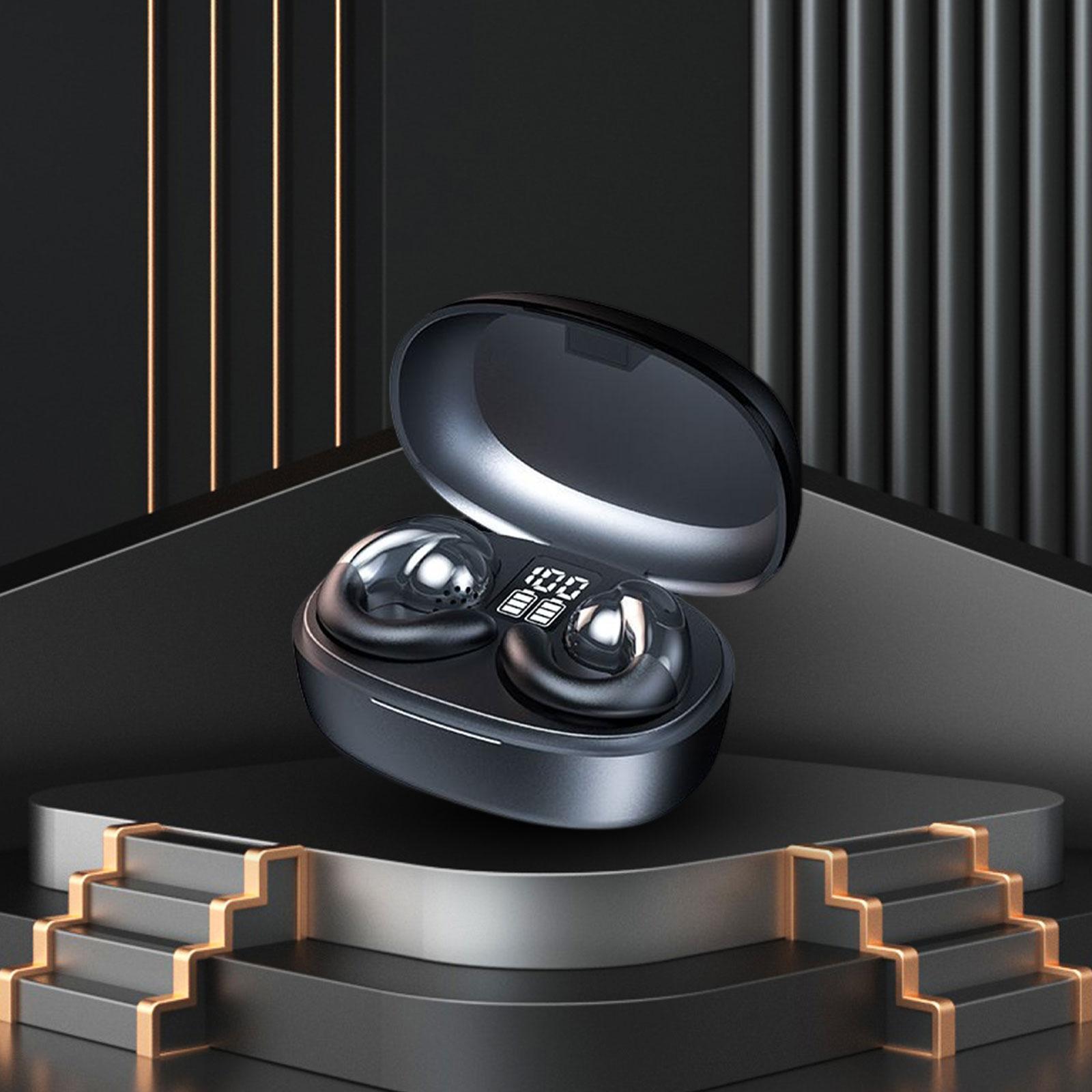 Air Conduction Headphones Ear Clip Earbuds Open Ear headphones Headset IPX5 Waterproof with Charging Case for Driving Cycling Working