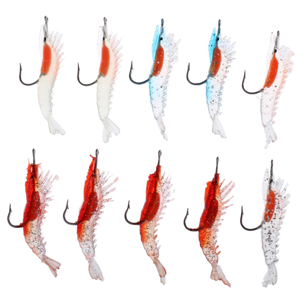 10pcs Shrimp Fishing Lures Soft Lobster Baits Sea Fishing Bionic Baits
