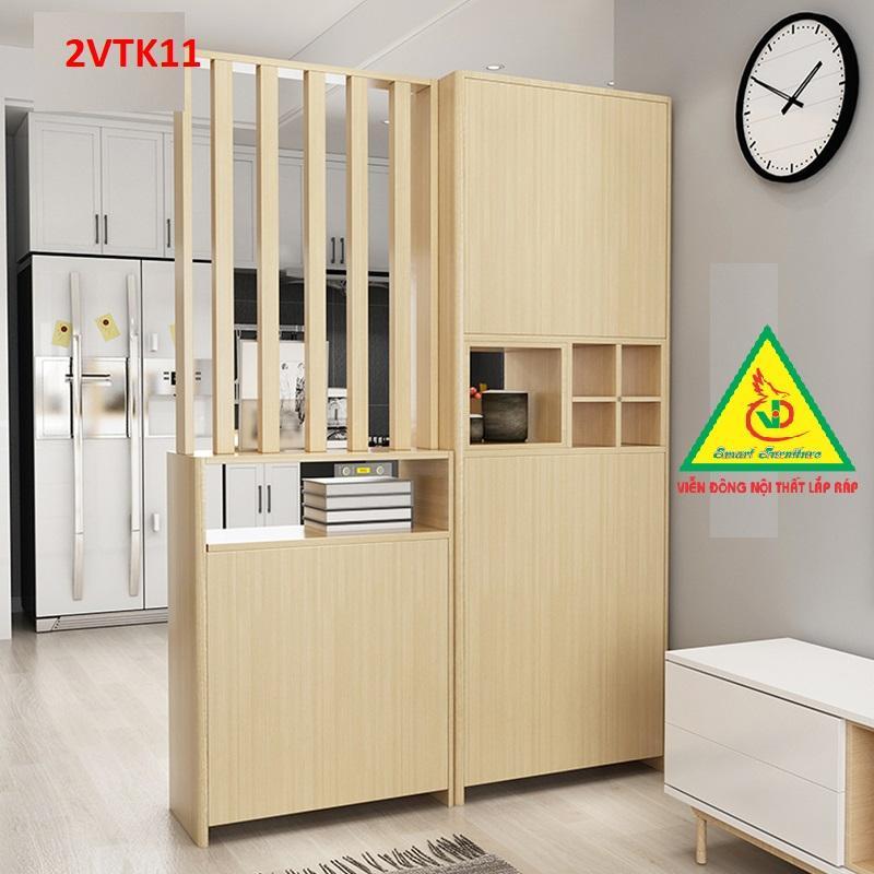 Tủ kệ trang trí kiêm vách ngăn phòng khách , nhà bếp 2VTK11- Nội thất lắp ráp Viendong Adv
