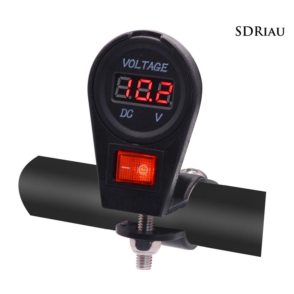 Vôn Kế Kỹ Thuật Số Có Công Tắc Chuyên Dụng Cho Xe Mô Tô Qcd 12v - 24v