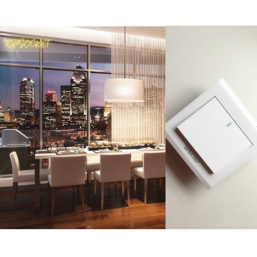 Công tắc điện-Công tắc đơn 1 chiều loại xịn pvc chống cháy toàn thân,khung thép chắc chắn siêu chất lượng trắng có viền