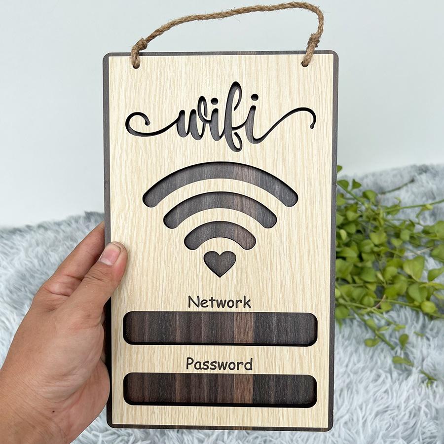 Biển gỗ ghi password wifi miễn phí cho khách dùng trang trí không gian cửa hàng kinh doanh, homestay cực hot