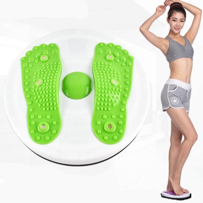 Đĩa xoay eo tập thể dục 360 độ bàn xoay tập cơ bụng cho eo thon tại nhà và phòng gym có hạt massage bàn chân cực tốt