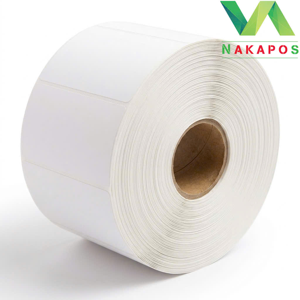 Giấy Decal nhiệt 50x30 mm x 30m, Decal Trà sữa 50x30 mm x 30m, Giấy in mã vạch tem nhãn, tem phụ 50x30 mm x 50m