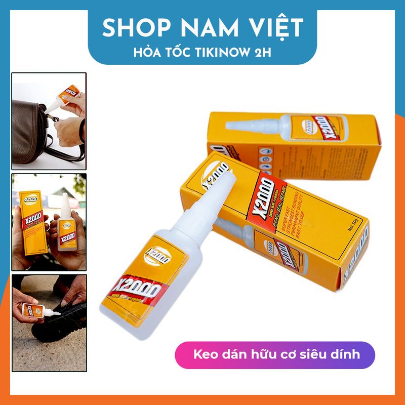 Keo dán x2000 siêu dính, keo dán đa năng dán tất cả vật liệu bằng gỗ, thủy tinh, dán nhựa an toàn với da tay