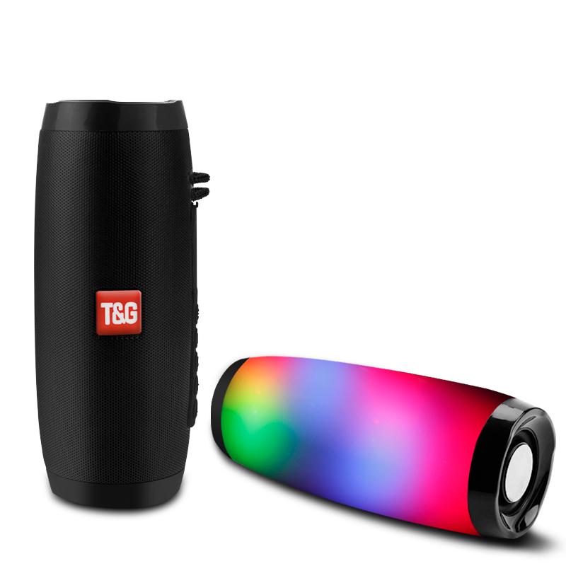 TG157 Đèn LED Nhấp Nháy Loa Bluetooth Di Động Ngoài Trời 1200MAh Vải BoomBox Loa Siêu Trầm Chống Nước Đài FM Không Dây Color: blue